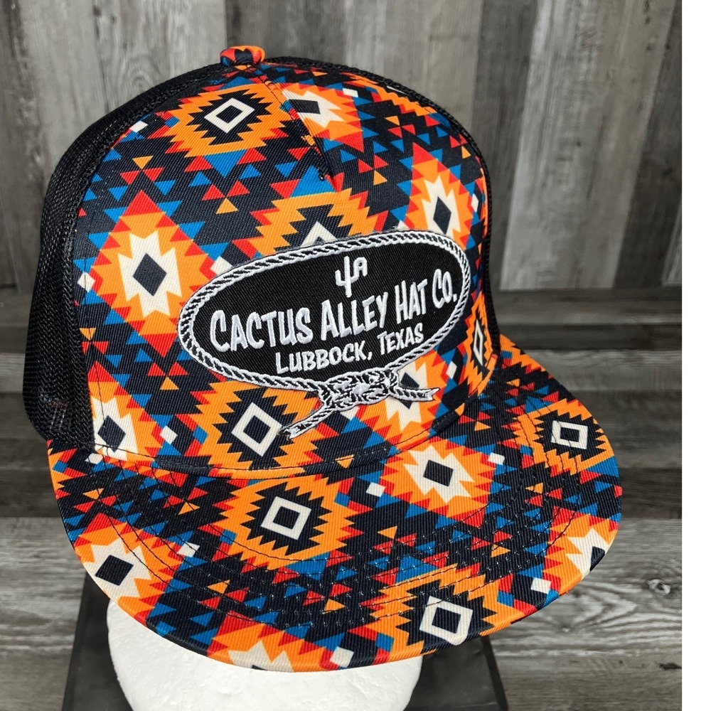 Cactus Alley Hat Co Lubbock Texas Southwestern Geometric Mesh Trucker Snapback